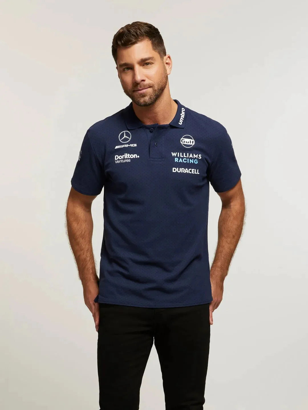 Williams Racing F1 2023 Men's Team CVC Media Polo Shirt -Blue