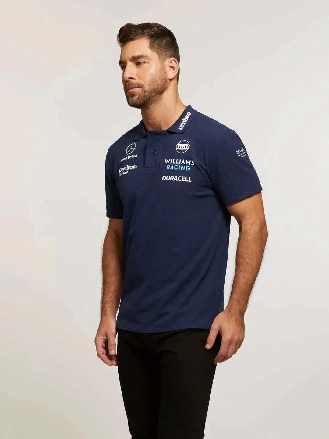 Williams Racing F1 2023 Men's Team CVC Media Polo Shirt -Blue