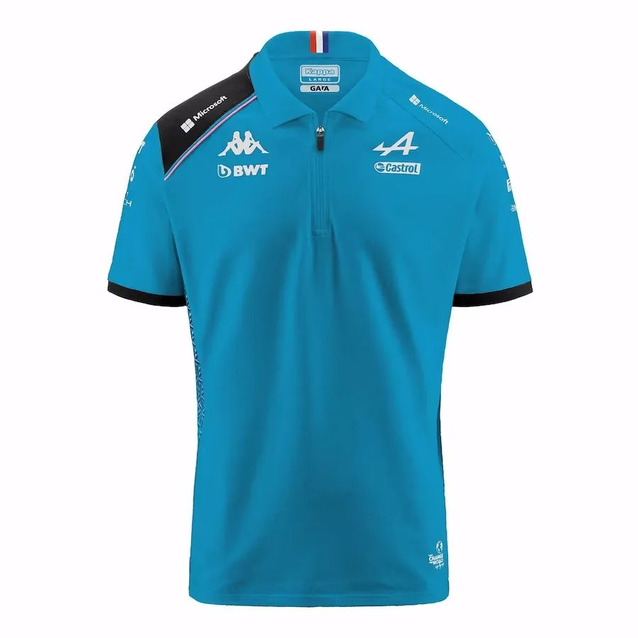 Alpine Racing F1 2023 Kids Team Polo Shirt -Youth Black/White/Blue
