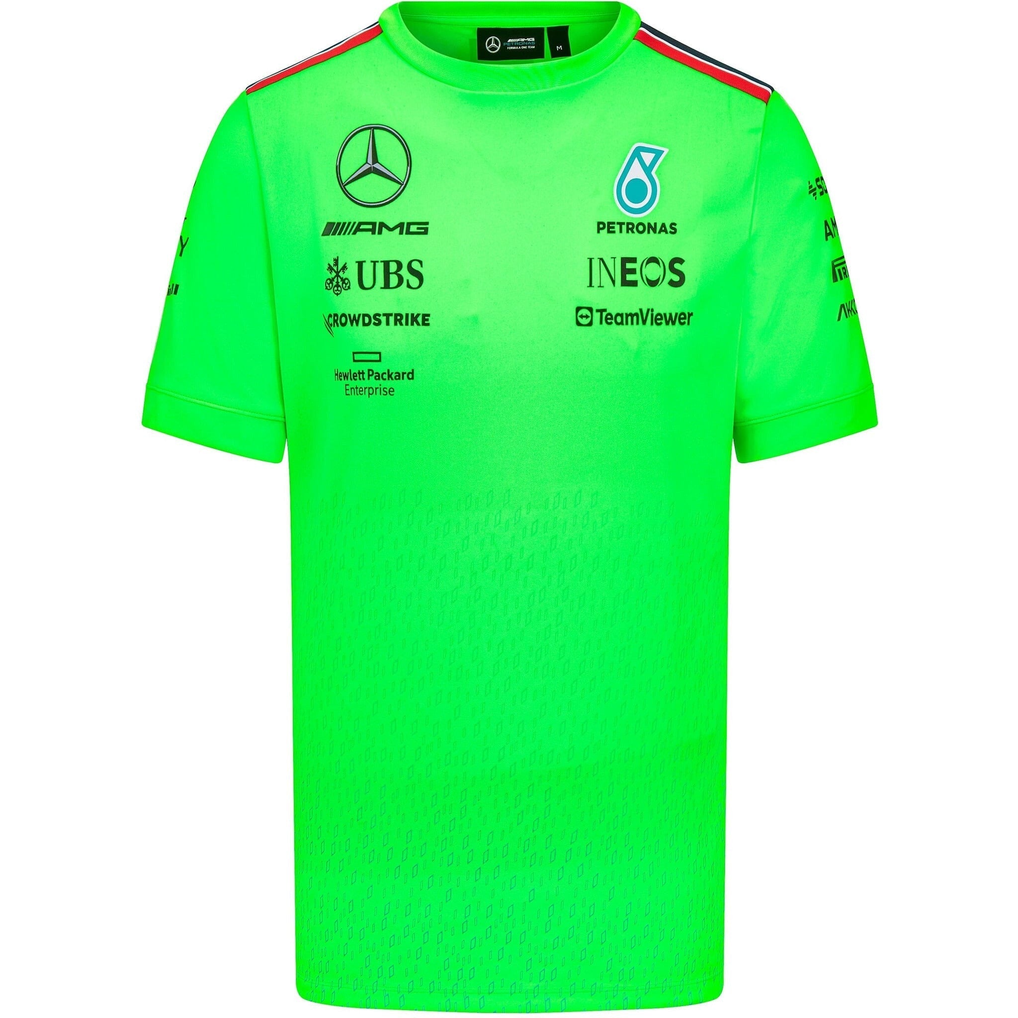 Mercedes AMG F1 2023 Men's Set Up Driver T-Shirt - Volt Green