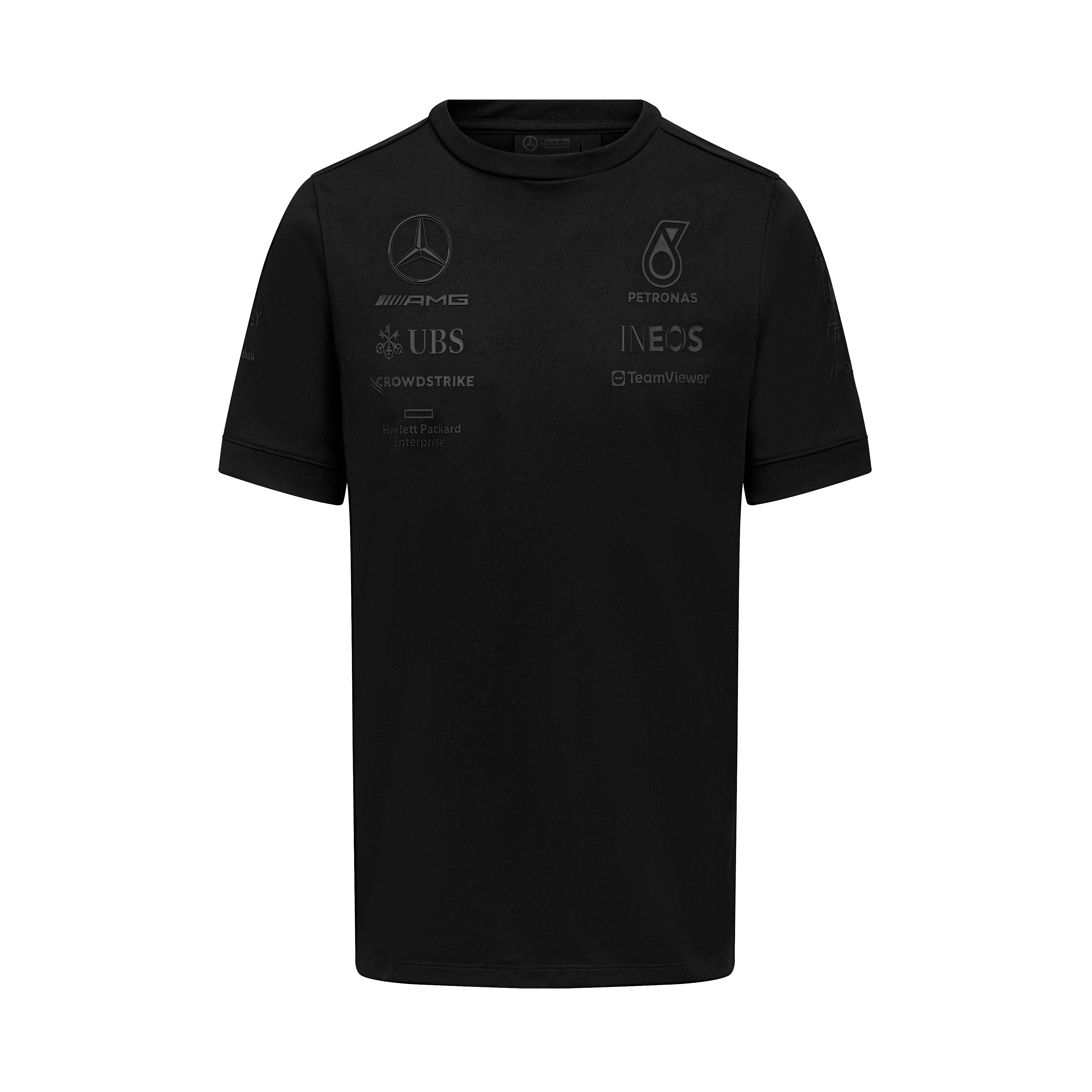 Mercedes AMG F1 2023 Men's Team Stealth T-Shirt -Black/White/Green