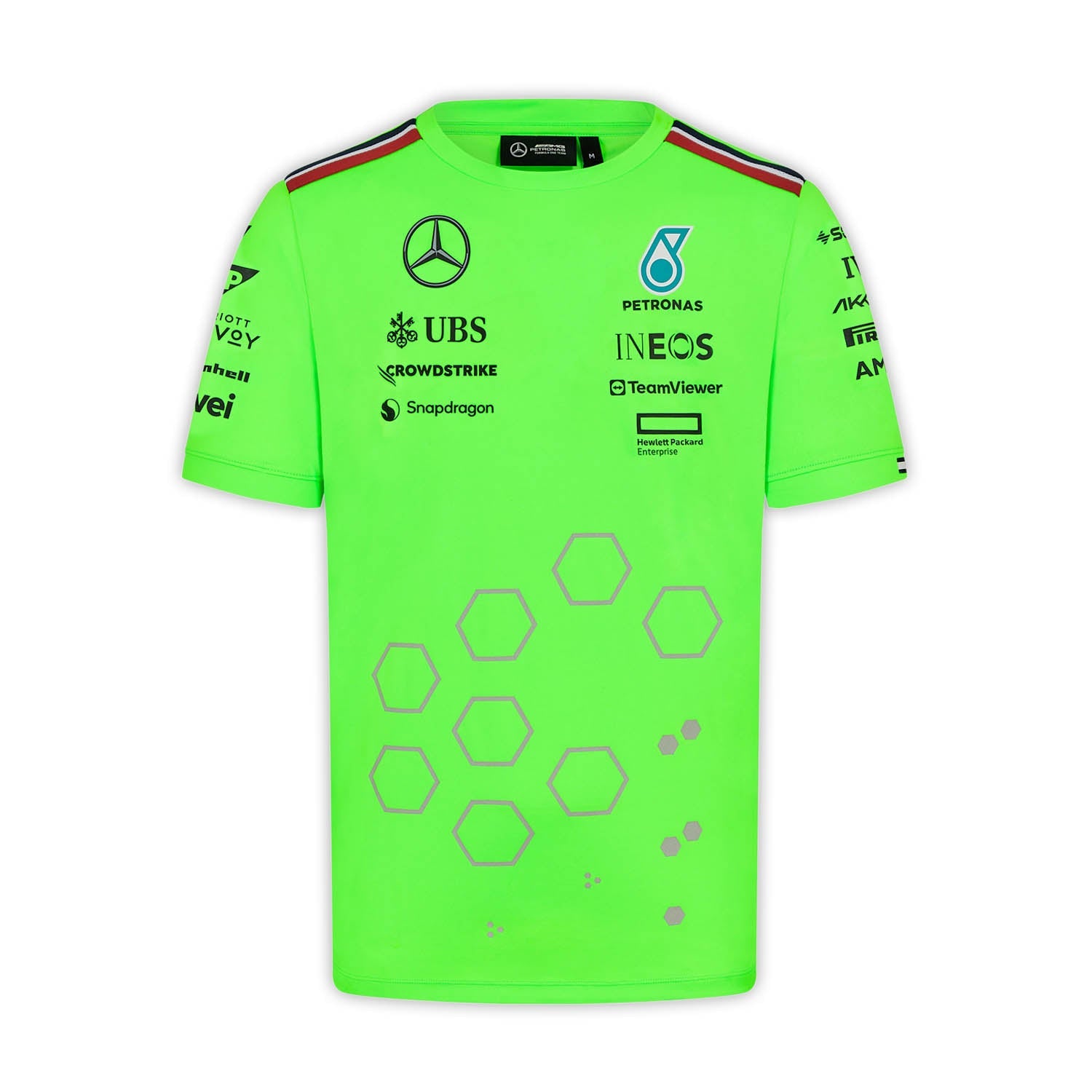 Mercedes-AMG Petronas F1 Mens 2024 Team Set Up Tee Volt Green