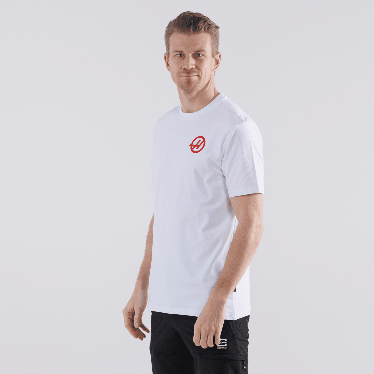 Haas Racing F1 Small Logo T-Shirt - Black/White
