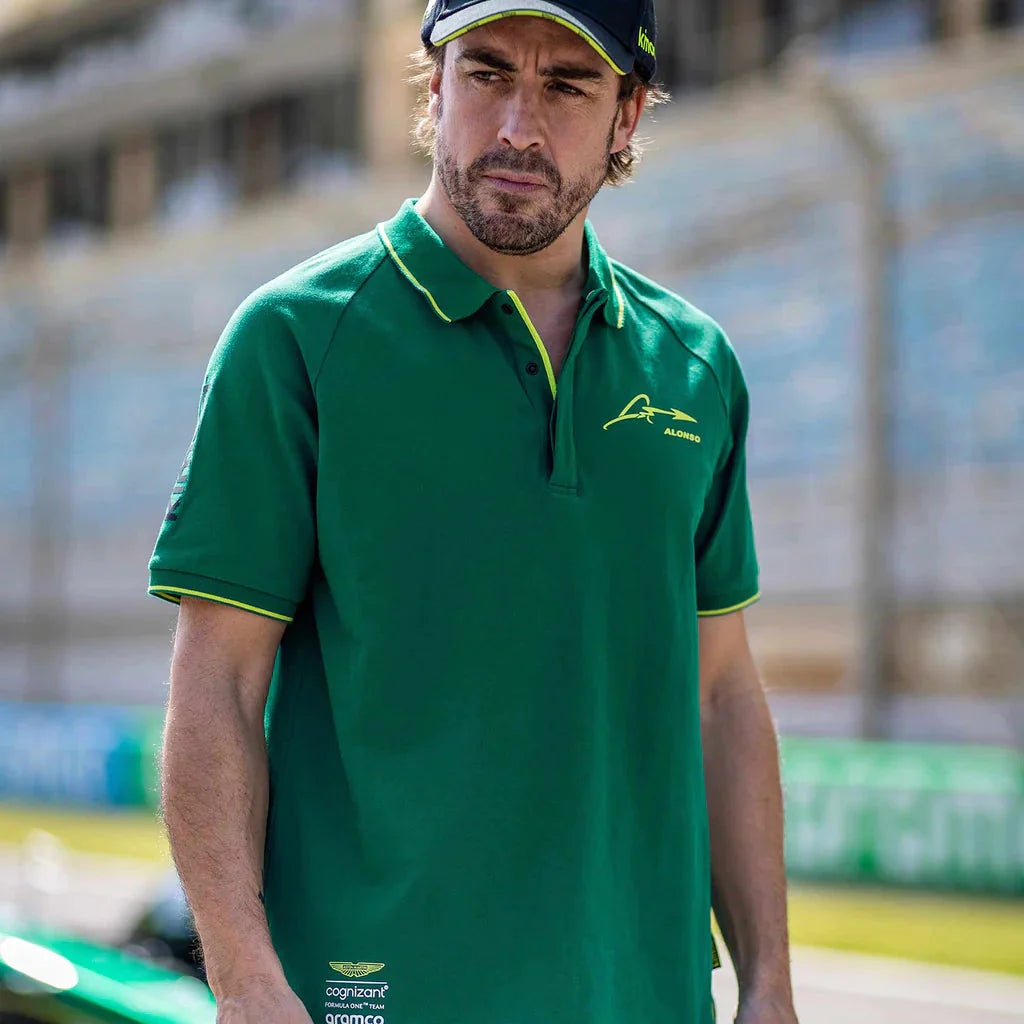 Aston Martin F1 Kimoa Fernando Alonso Men's Lifestyle Polo-Shirt - Green