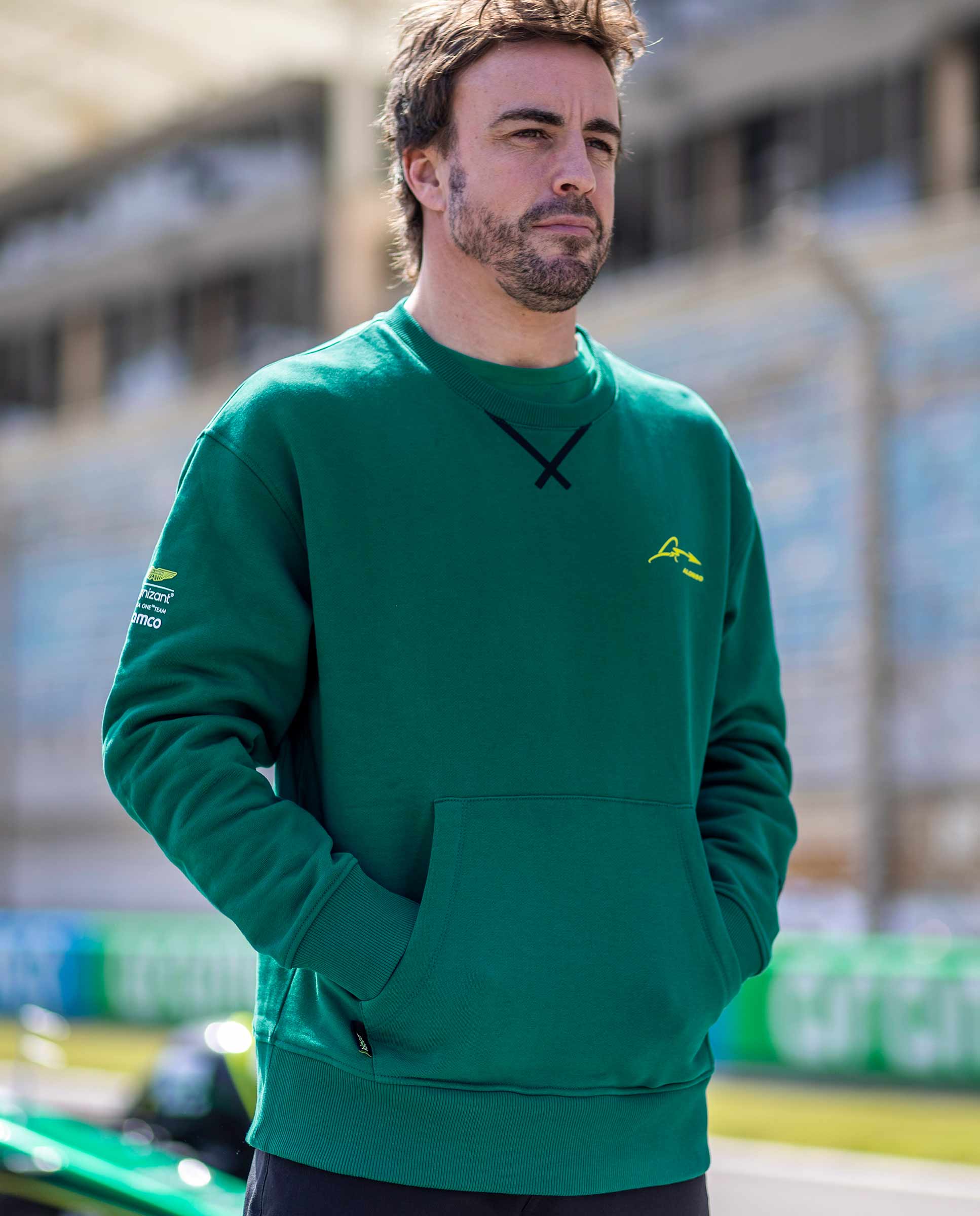 Aston Martin F1 Kimoa Fernando Alonso Men's Lifestyle Sweater - Green