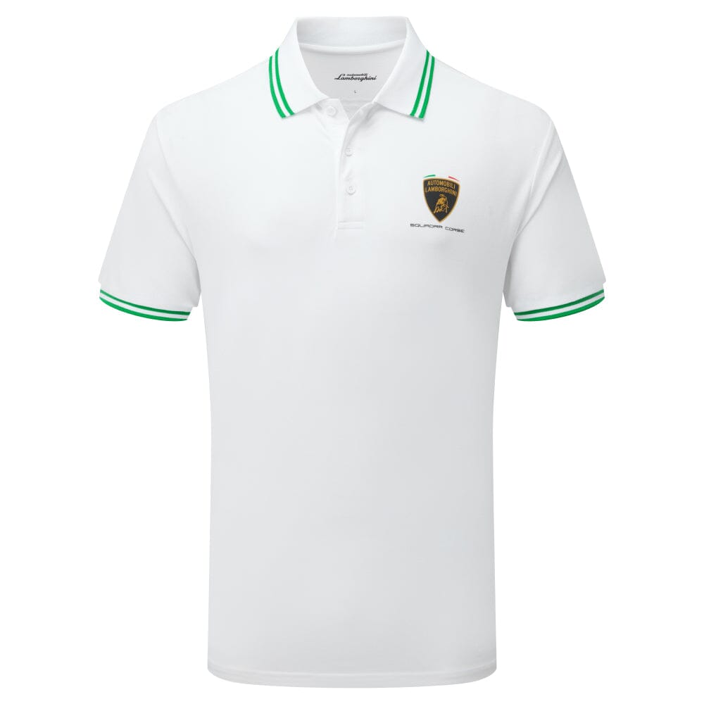 Squadra Corse Men's Travel Polo Shirt - Orange/White/Green