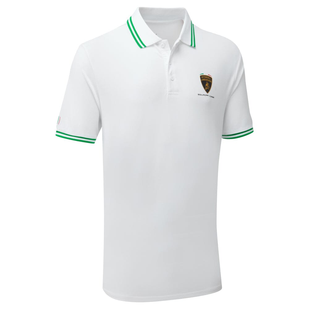 Squadra Corse Men's Travel Polo Shirt - Orange/White/Green