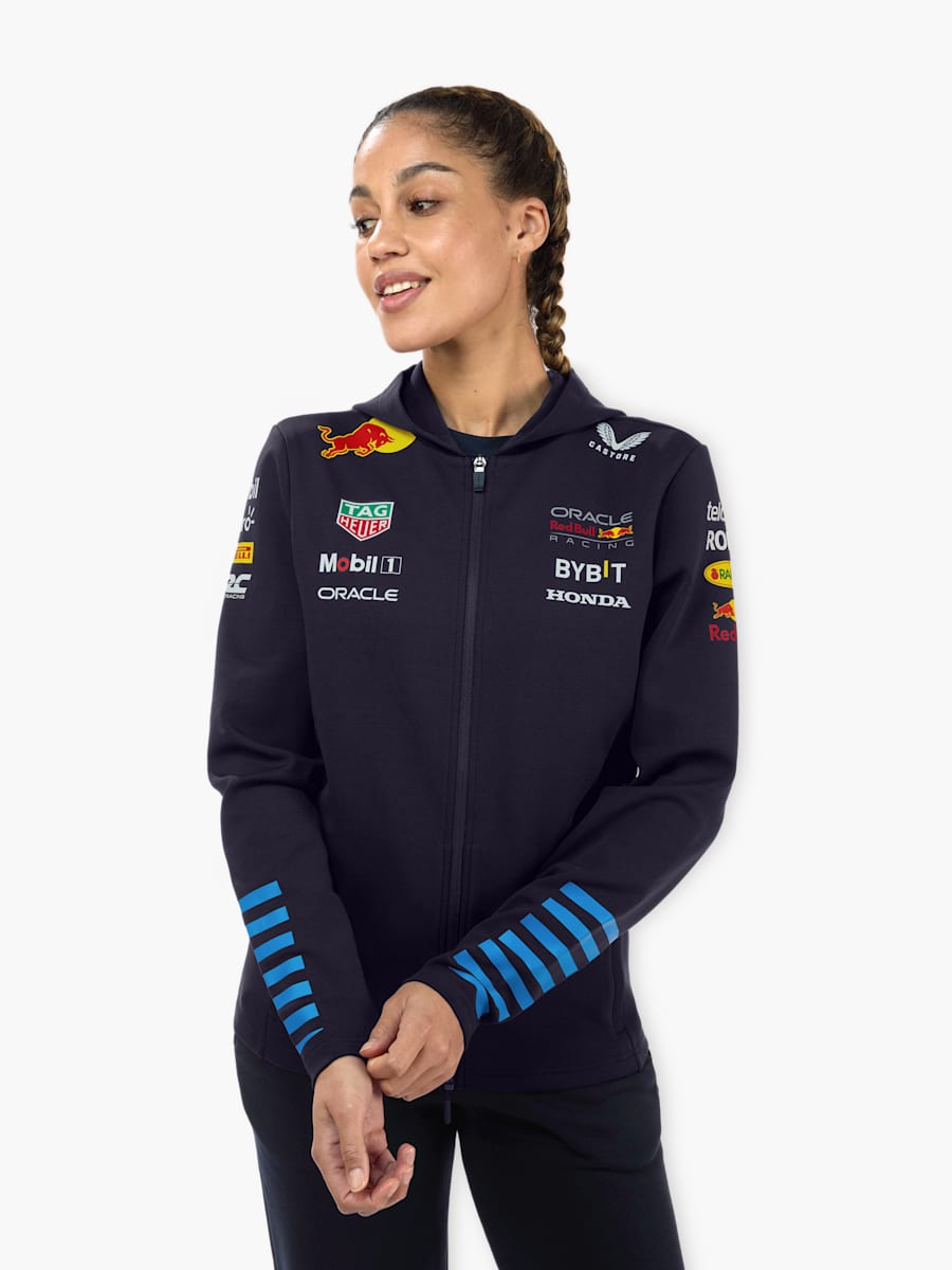 Red Bull Racing F1 Women's 2024 Team Full Zip Hooded Sweatshirt- Navy