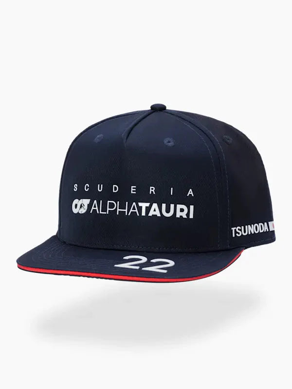 Scuderia AlphaTauri F1 2023 Yuki Tsunoda Flat Brim Hat - Navy