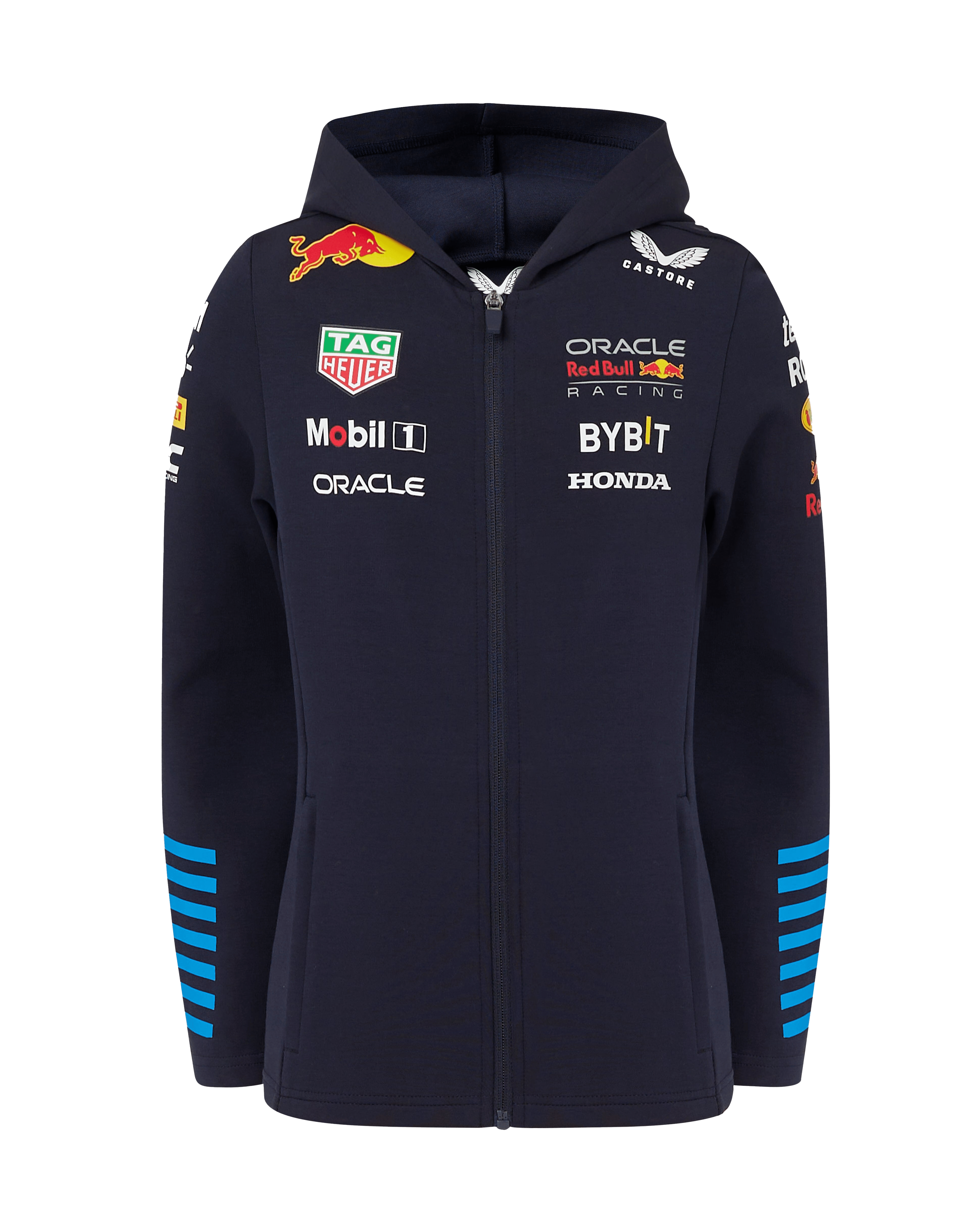 Red Bull Racing F1 Kid's 2024 Team Full Zip Hoodie- Youth Navy