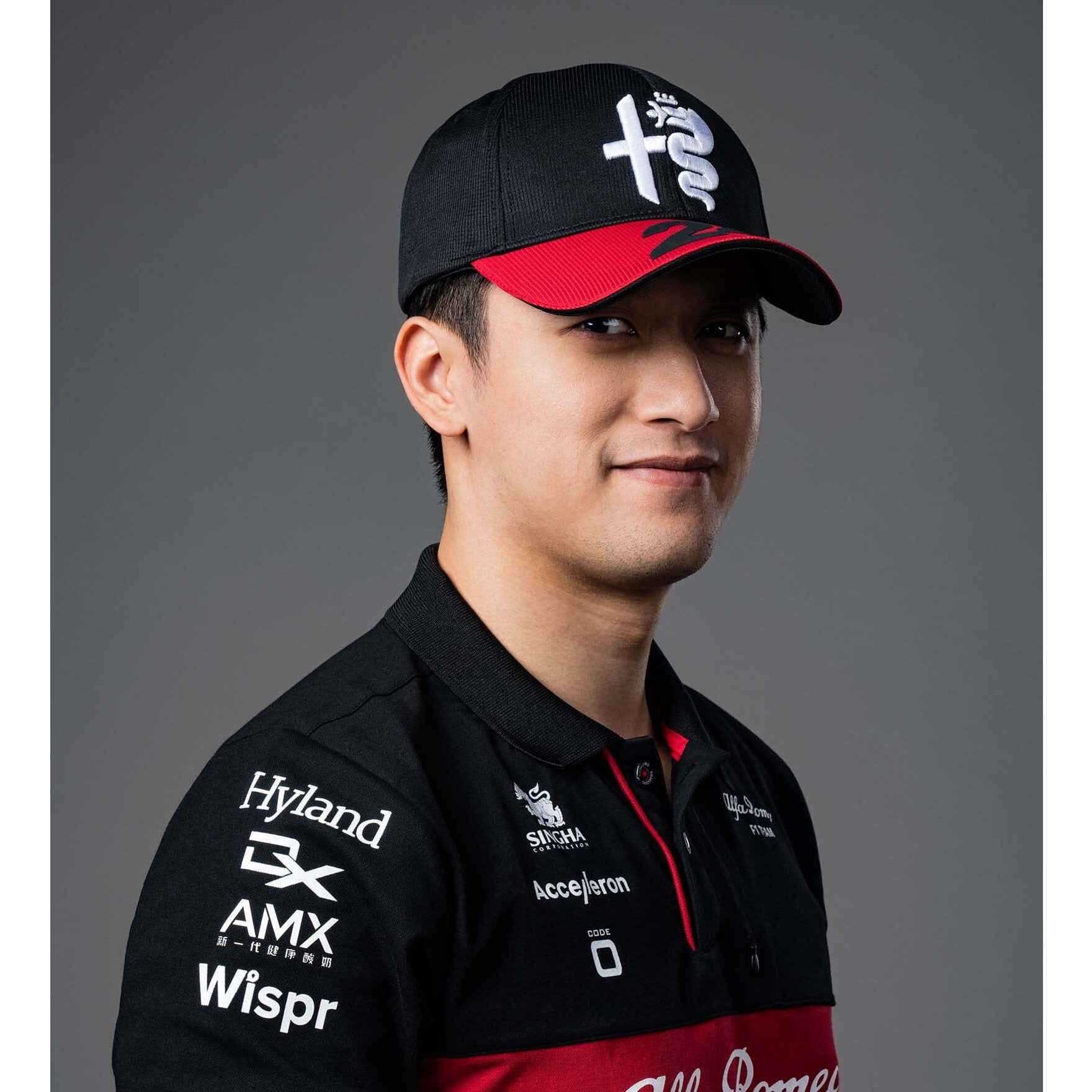 Alfa Romeo Racing F1 2023 Guanyu Zhou #24 Team Baseball Hat- Black