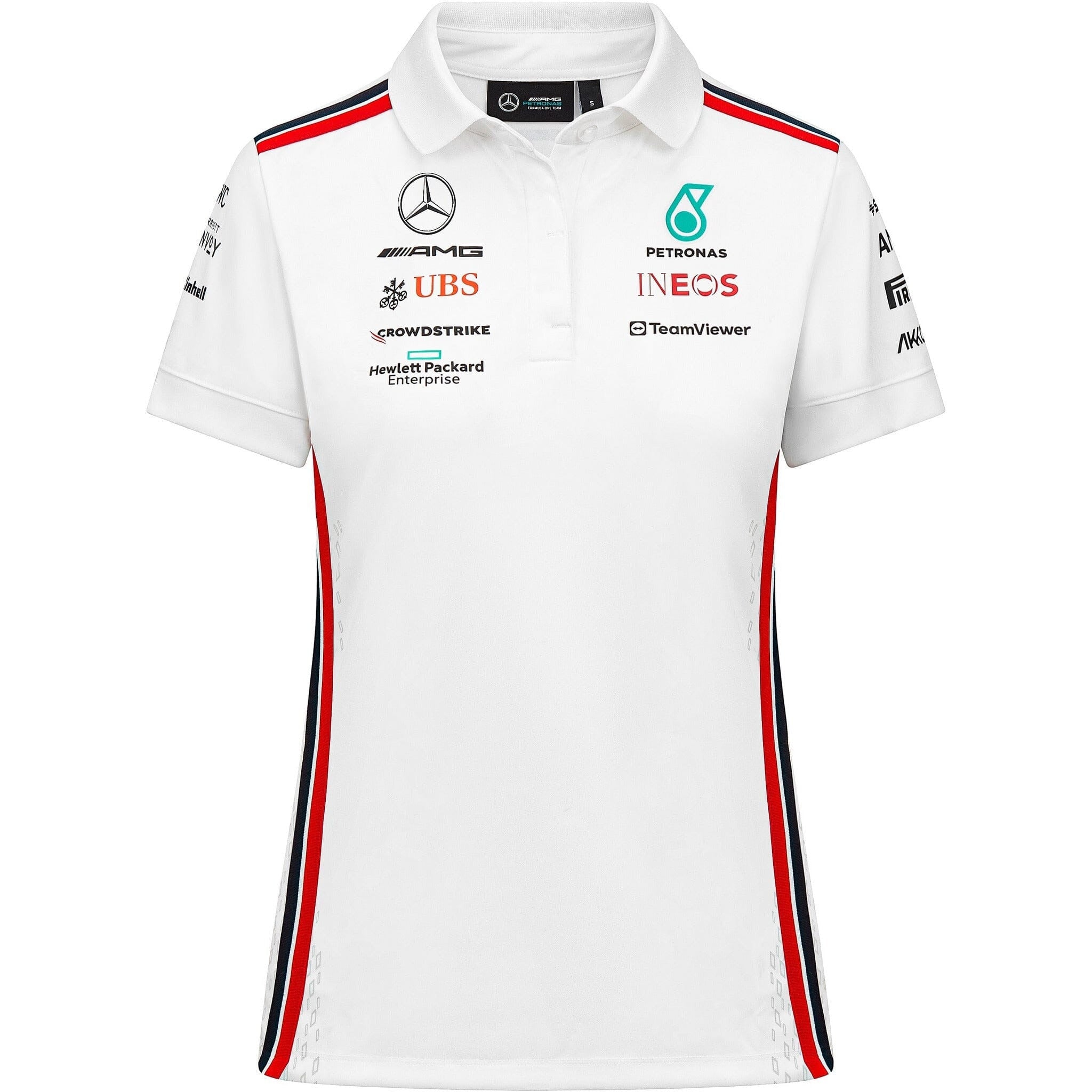 Mercedes AMG F1 2023 Women's Team Polo Shirt - Black/White