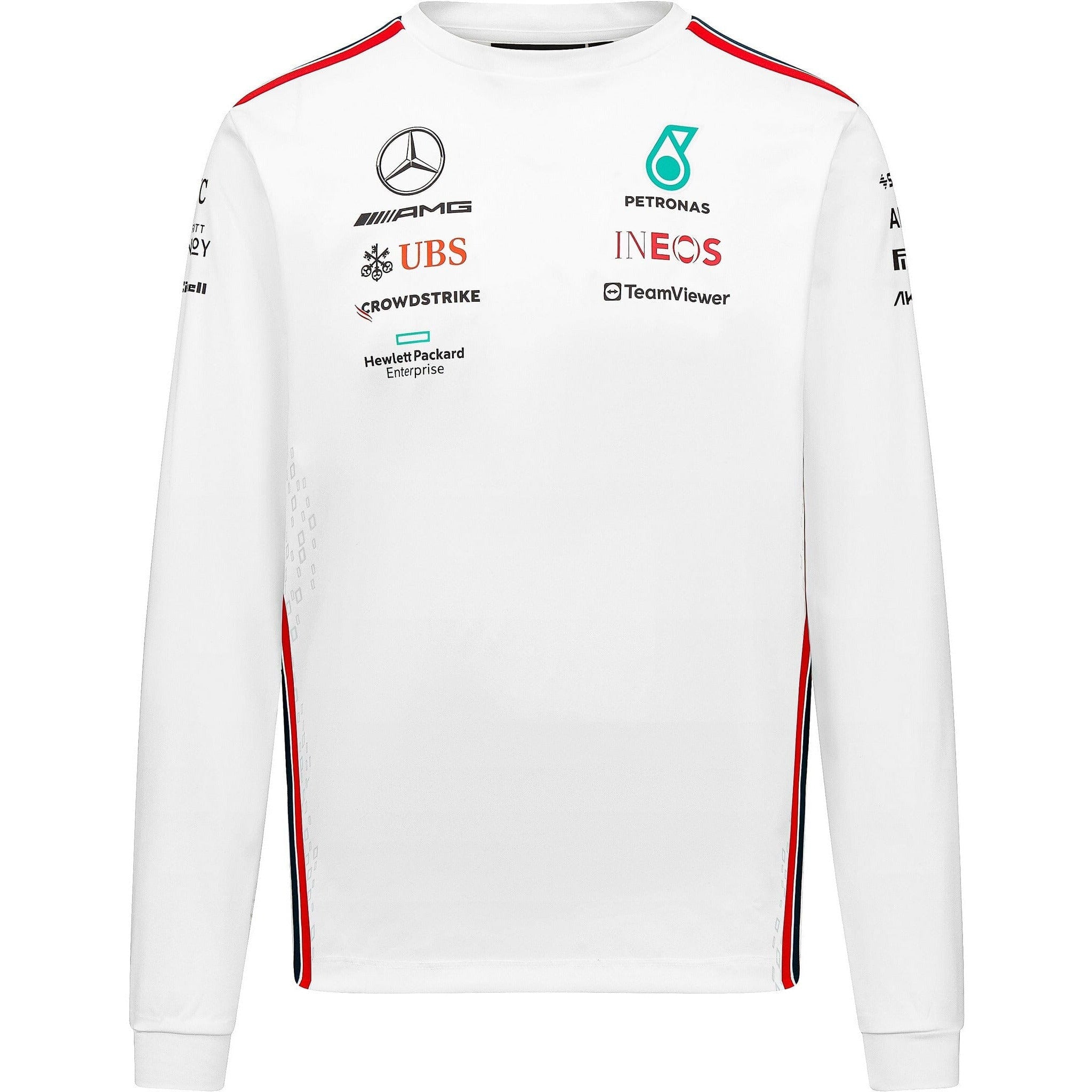 Mercedes AMG F1 2023 Men's Long Sleeve Driver T-Shirt - Black/White