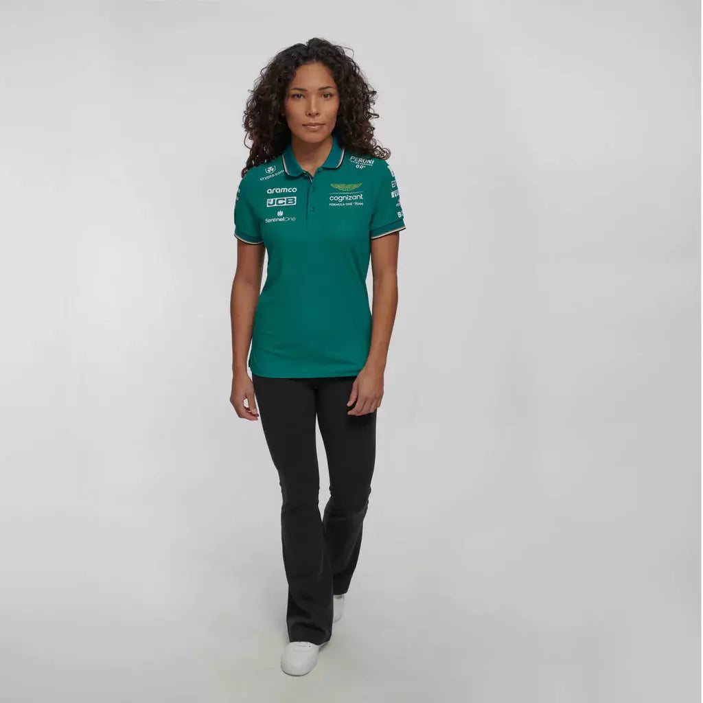 Aston Martin F1 2023 Women's Team Polo Shirt- Green